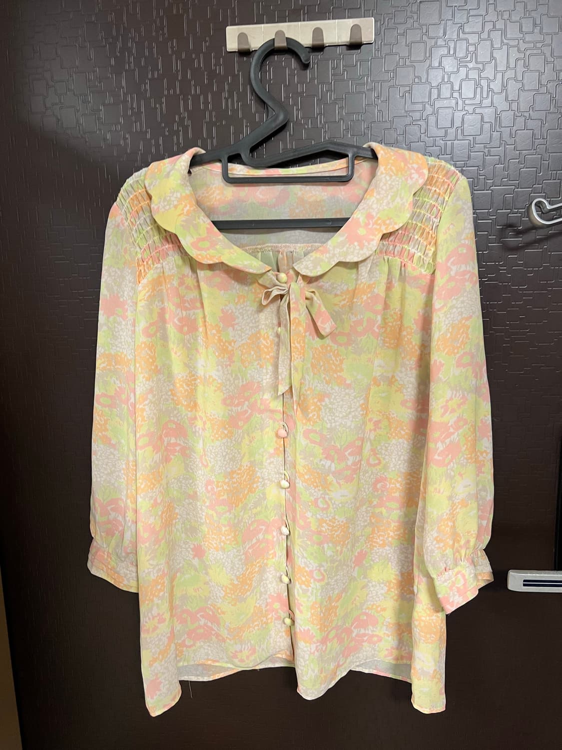 빈티지 플로럴 카라 블라우스 ~77까지 상품이미지1