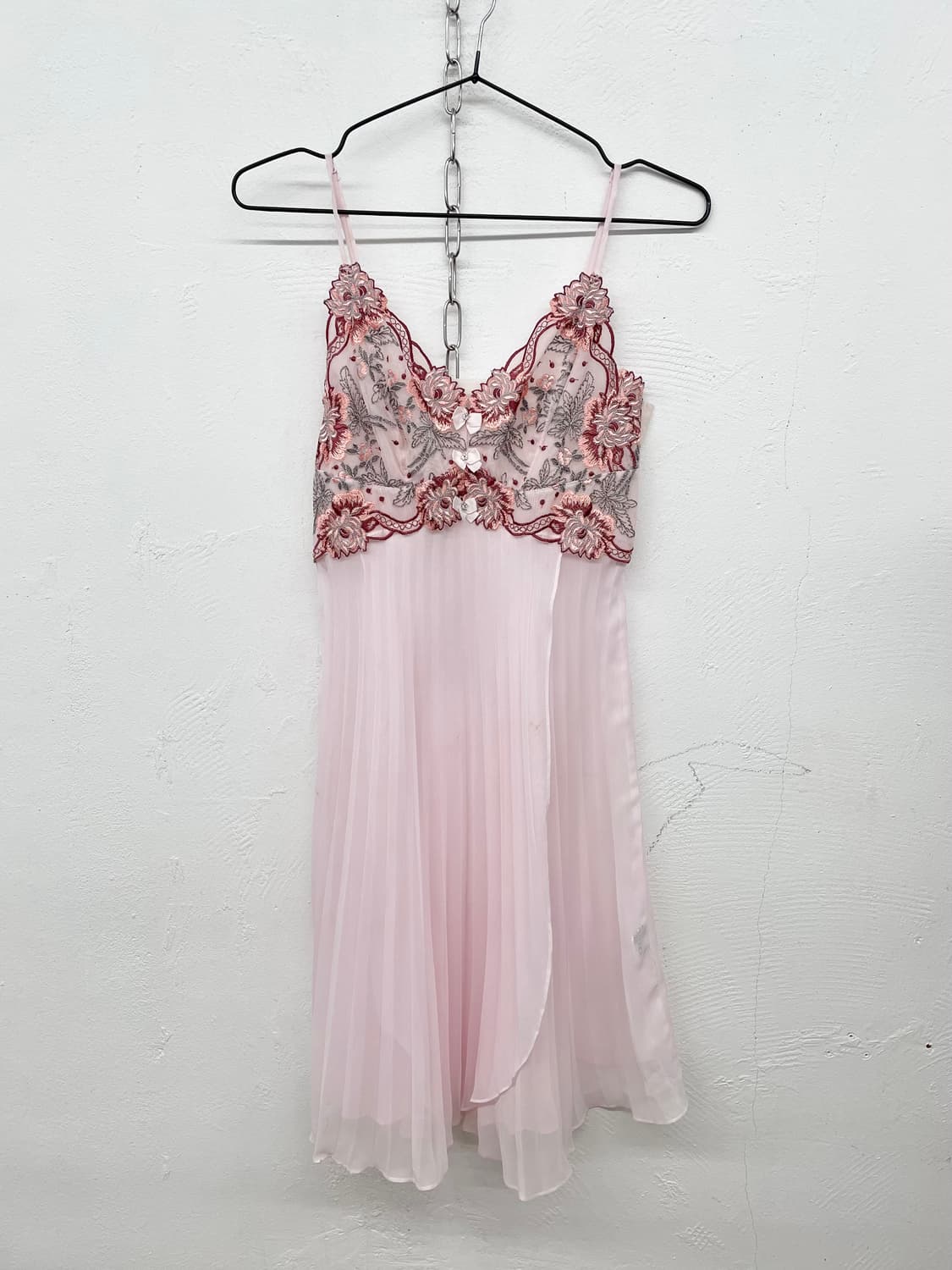 핑크 자수 플리츠 슬립 상품이미지4