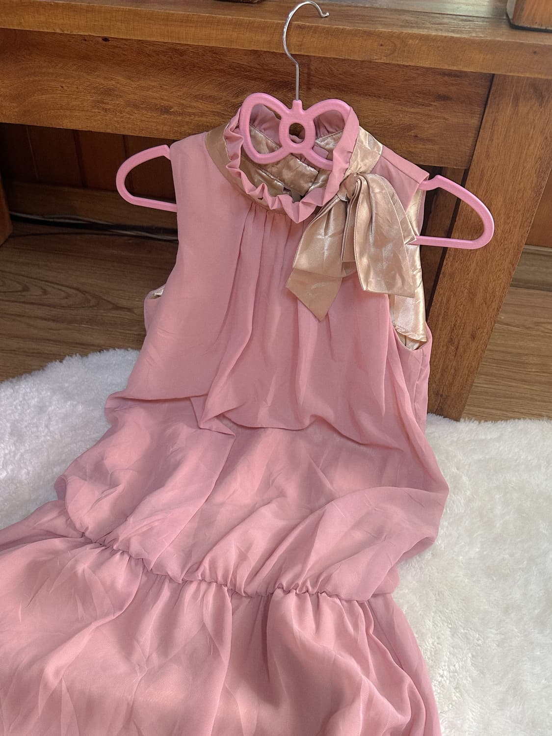 빈티지 핑크 리본 원피스 히메갸루 라떼 로걀 긱시크 모리걸 발레코어 고딕 상품이미지1