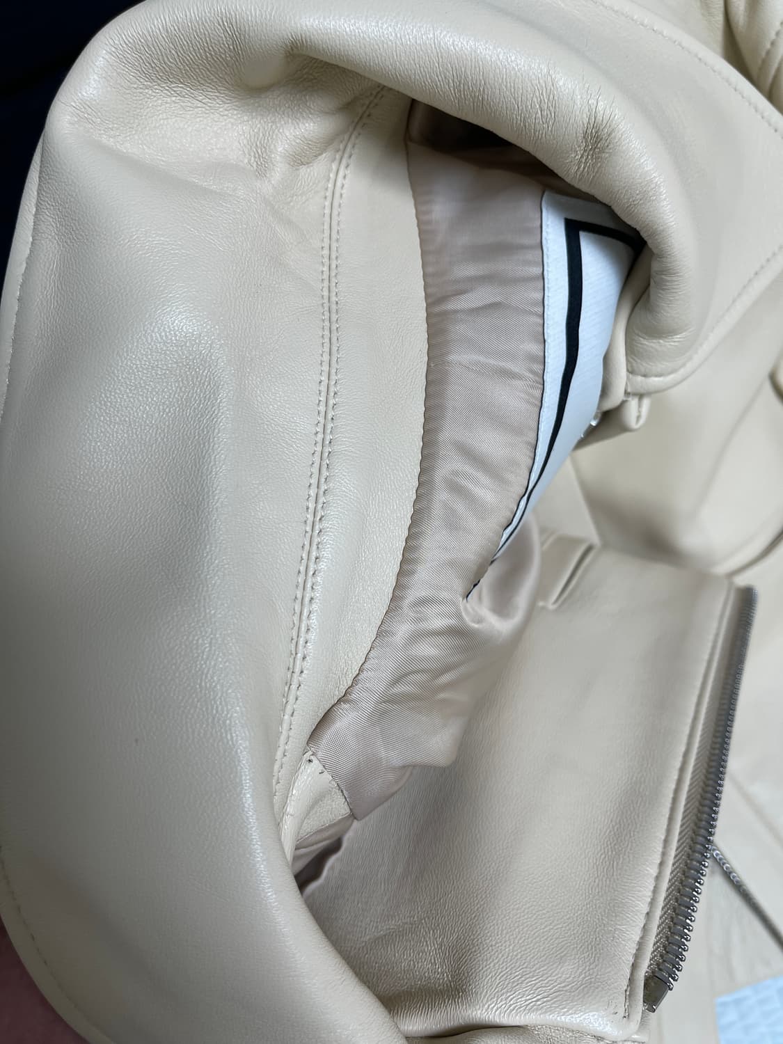 우영미 아이보리 양가죽 자켓 46 사이즈 상품이미지6