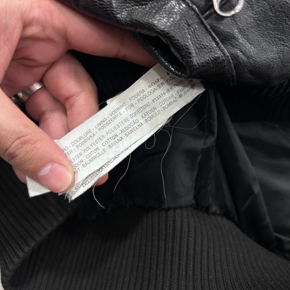 자라 쇼트 보머 하드 레더 바이커 자켓 상품이미지4