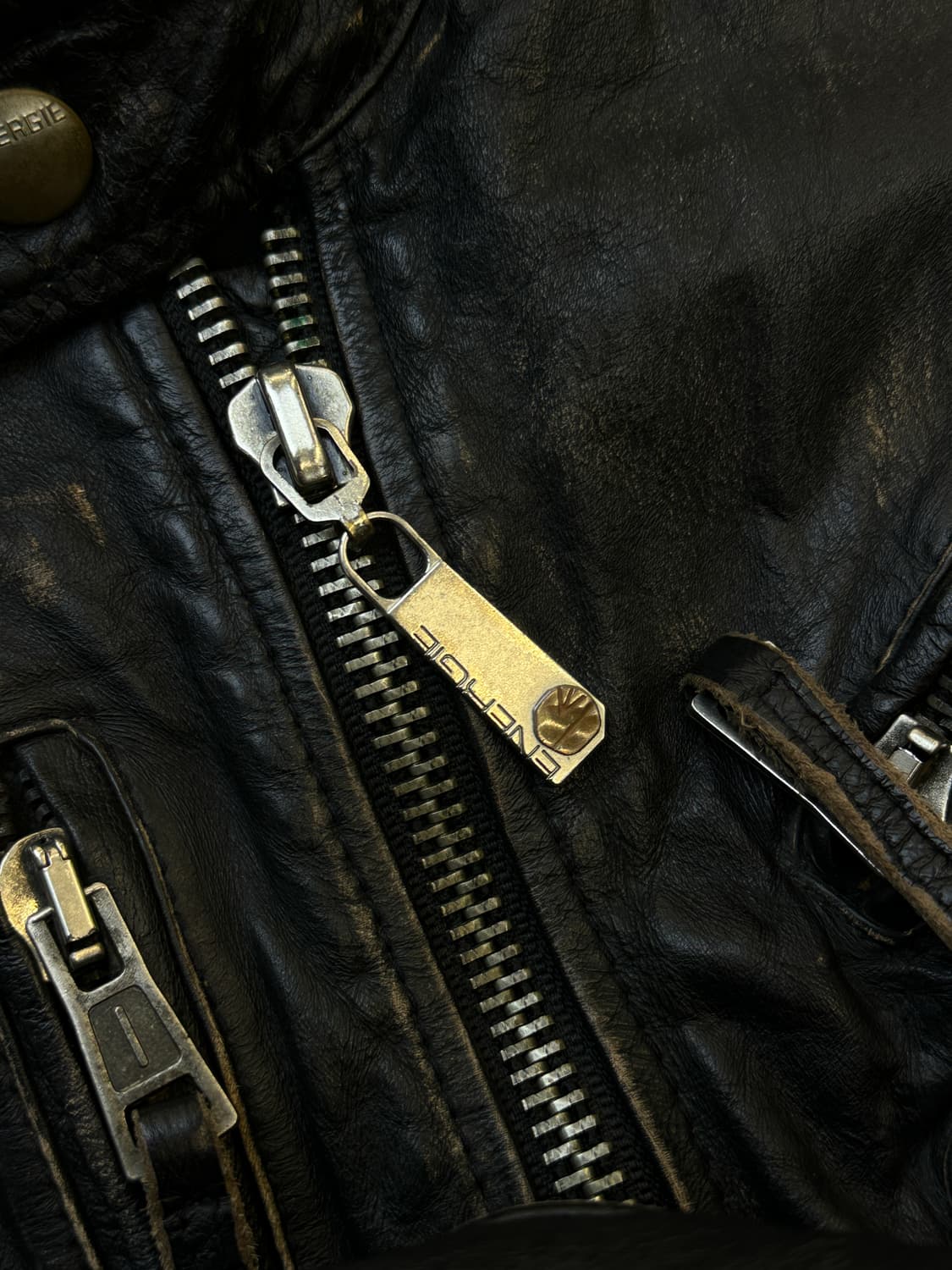 Energie 이태리 페이드 바이커 레더 자켓 상품이미지6