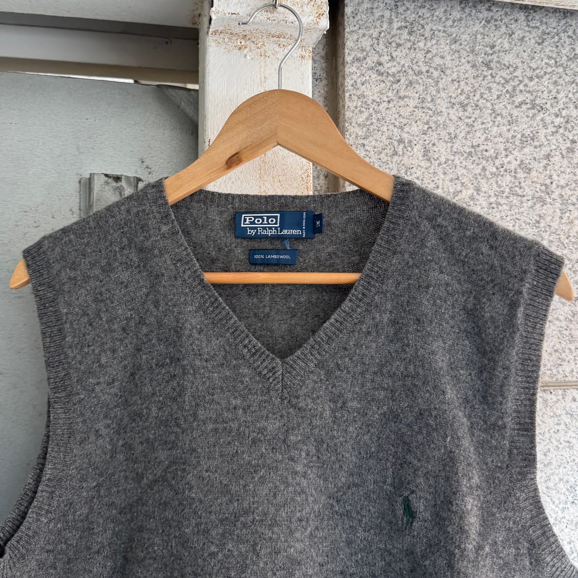 폴로 포니 로고 램스울 니트 조끼 상품이미지3
