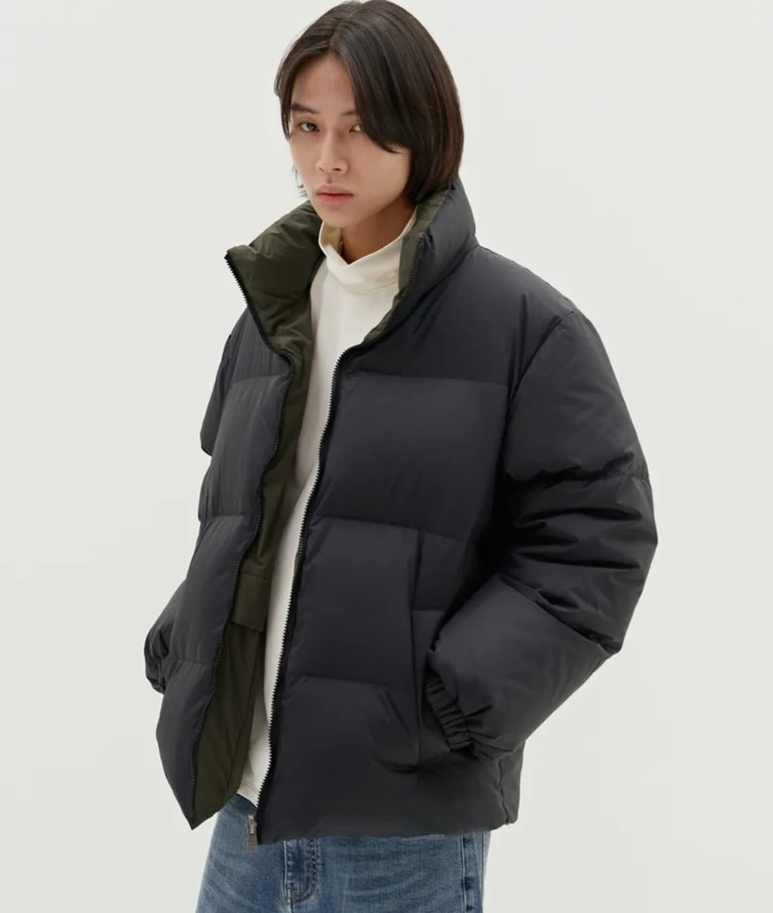 플랙 더블리스 리버시블 다운 점퍼 블랙 상품이미지1