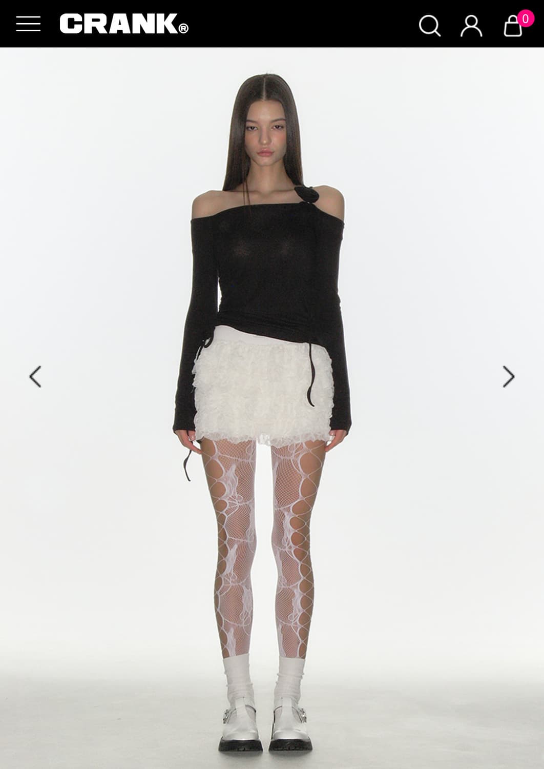 CRANK_ CANCAN FRILL MINI SKIRT_IVORY 상품이미지1
