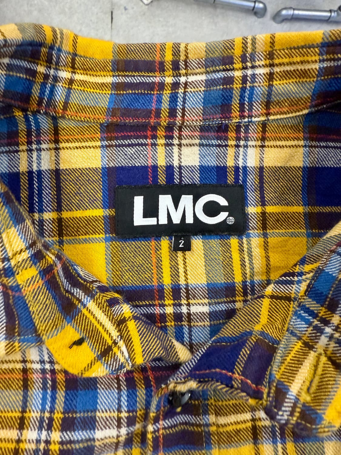 LMC 엘엠씨 옐로우 체크 남방 셔츠 L 상품이미지6