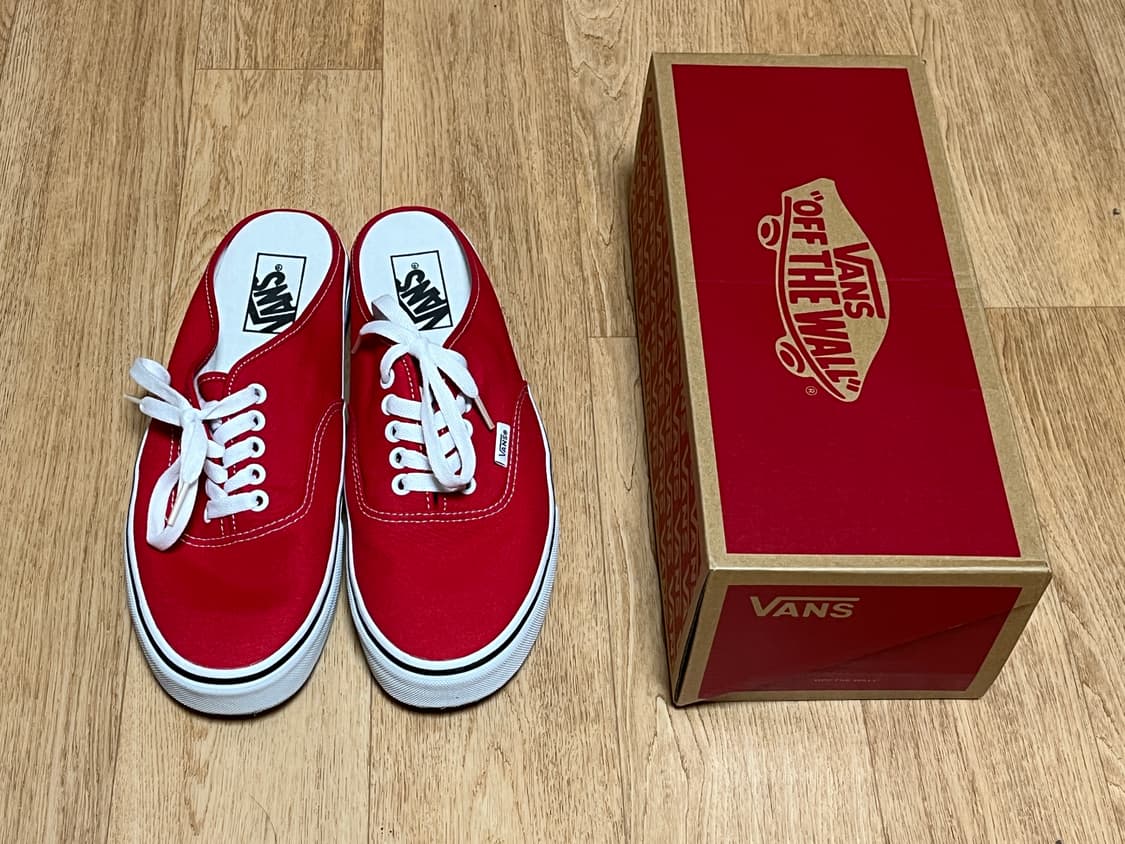 반스 어센틱 뮬 - 레이싱 레드:트루 화이트 상품이미지1