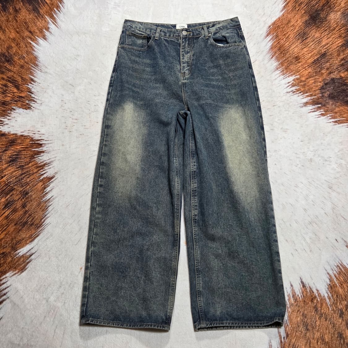 빈티지 워싱 와이드 데님팬츠 상품이미지1