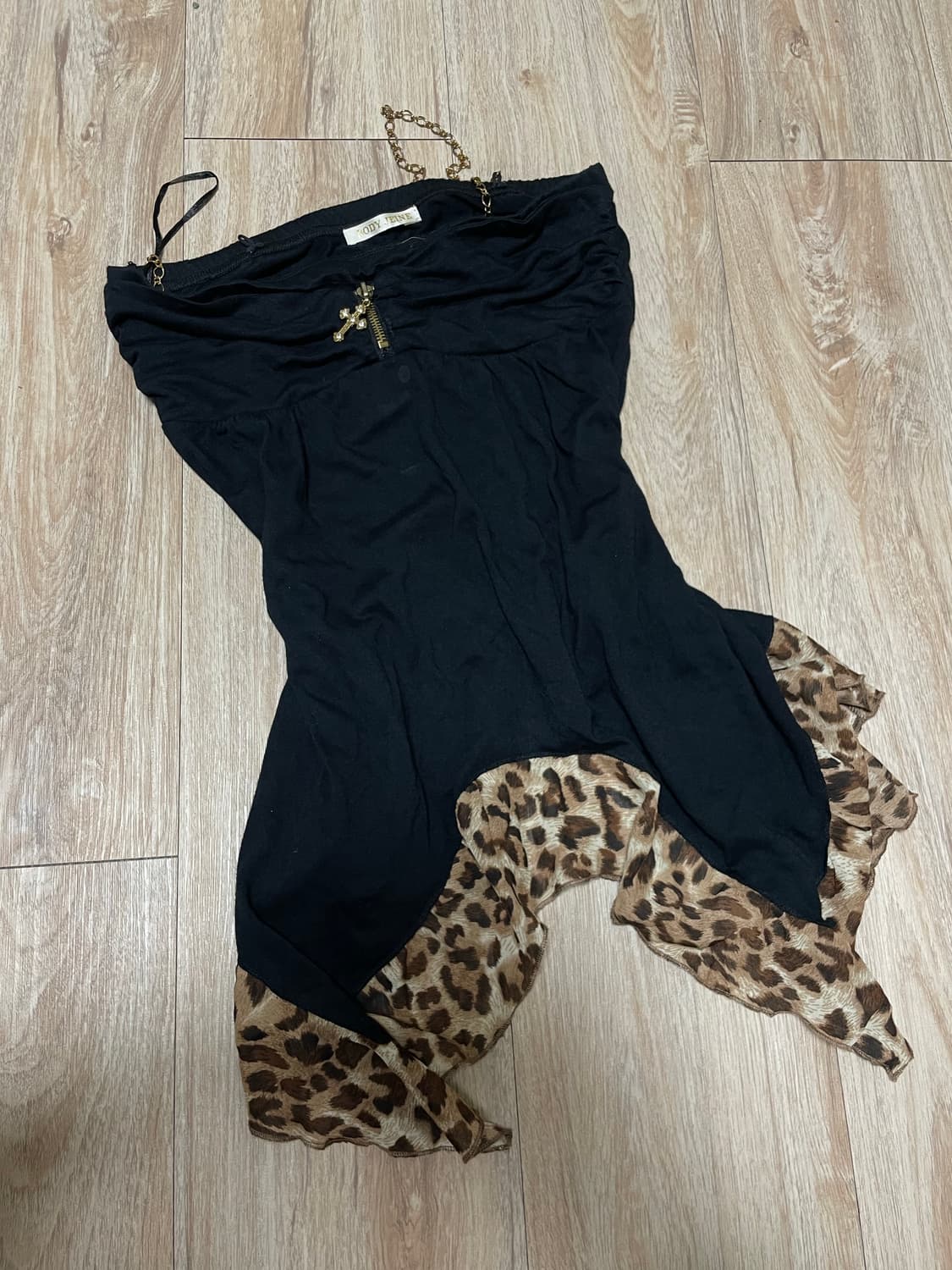 바디 제인 갸루 골드체인  호피프릴 나시 상품이미지2