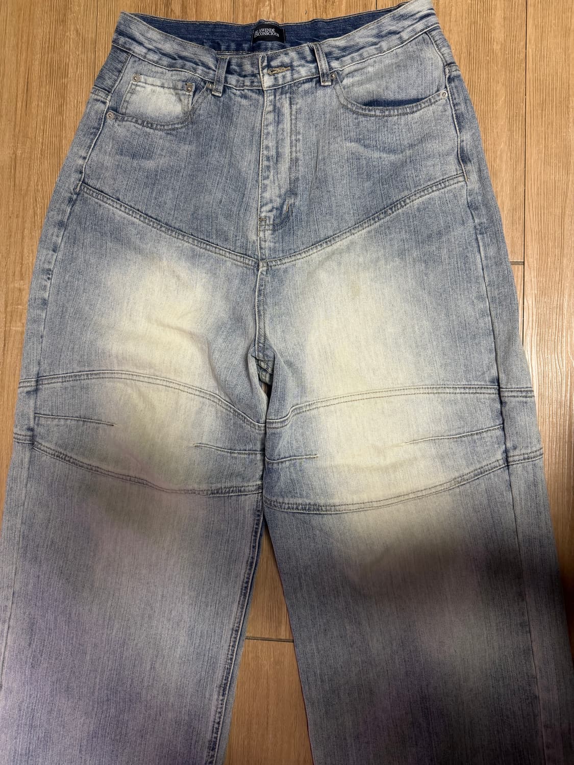 어웬드 블루 와이드 바이커 진 1사이즈 상품이미지1