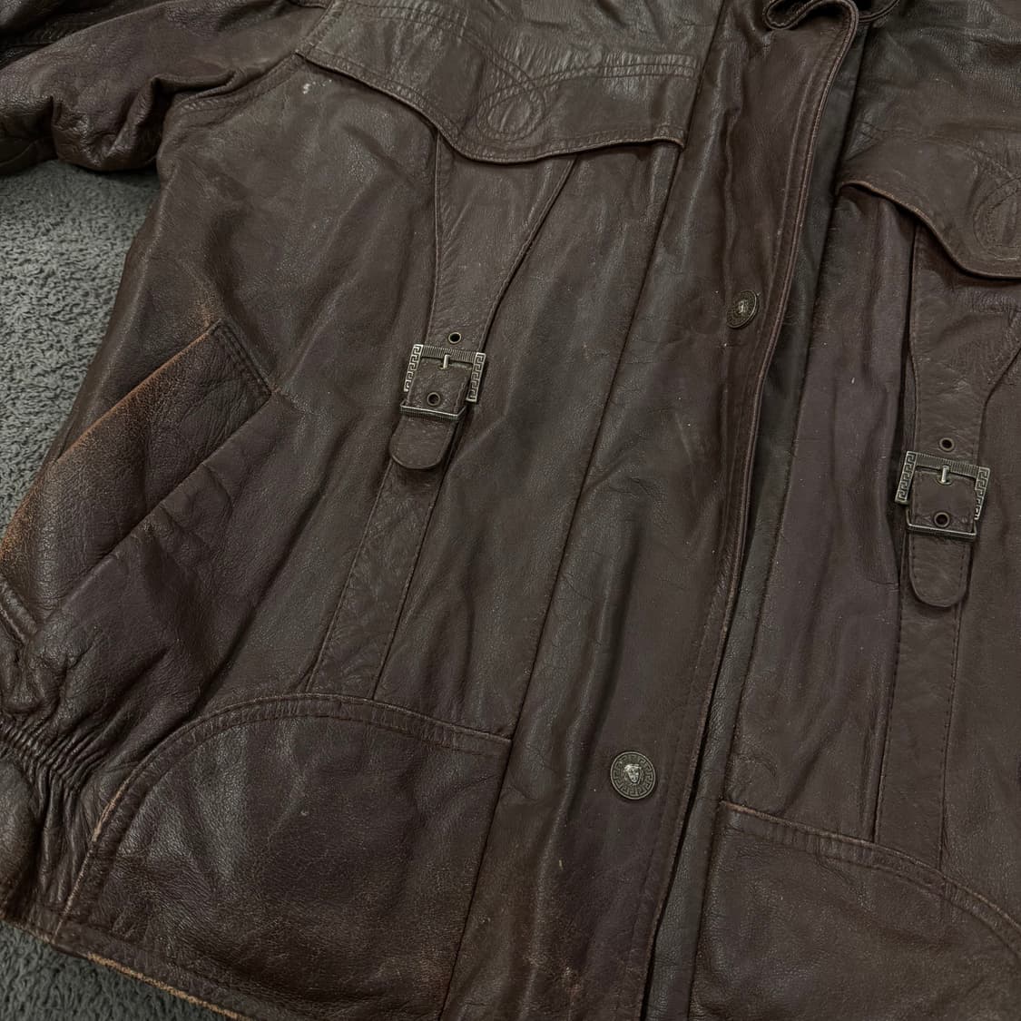 (약100~105) 빈티지 리얼레더자켓 상품이미지8