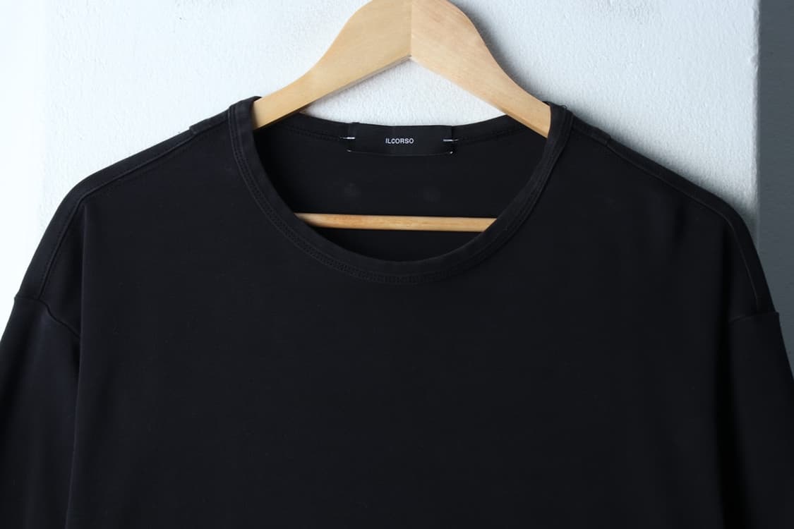 (L-XL) 일꼬르소 반팔 티셔츠 무지 블랙 놈코어-H32299 상품이미지3