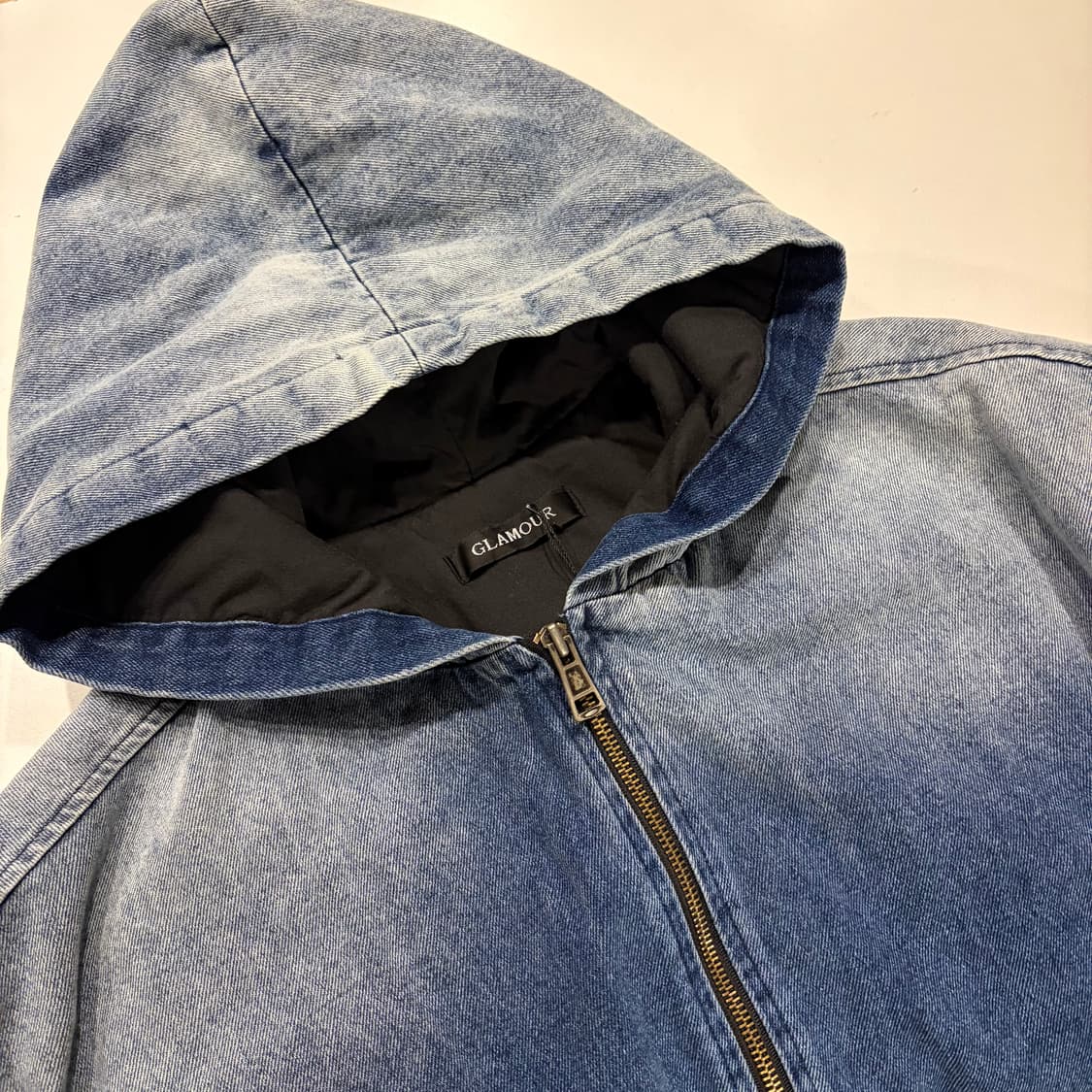GLAMOUR 워싱 데님 후드 집업 워크 자켓 D39 상품이미지3