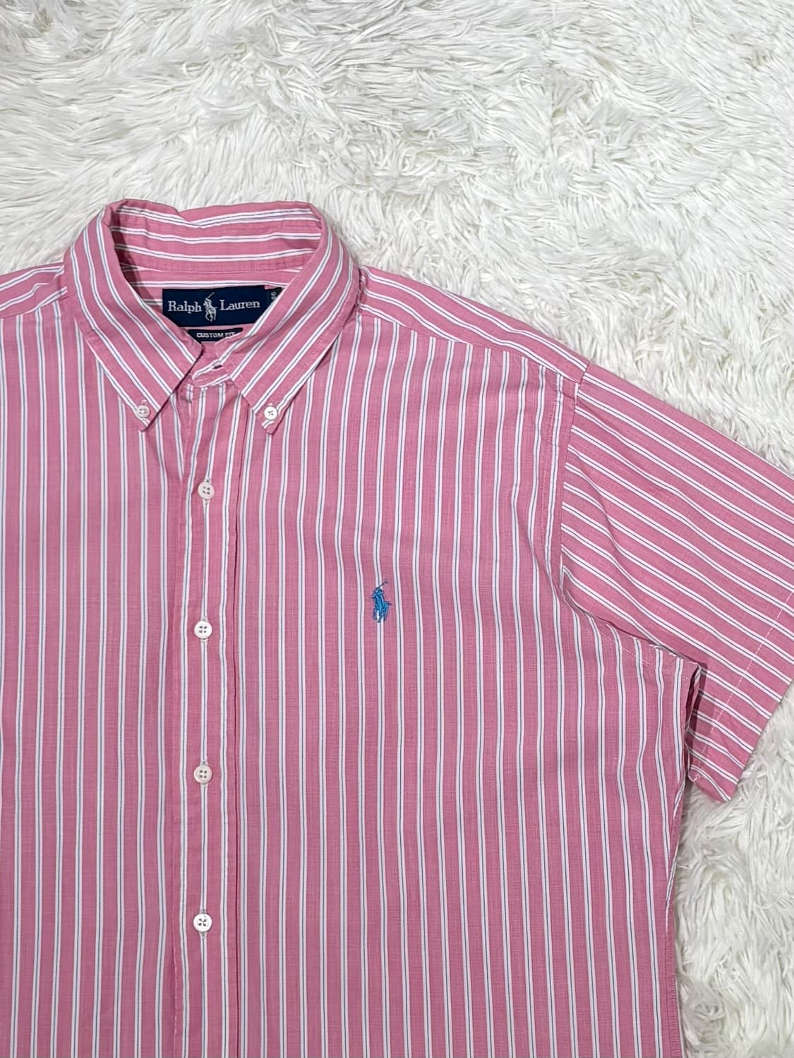 폴로랄프로렌 핑크 스트라이프 반팔 셔츠 상품이미지5