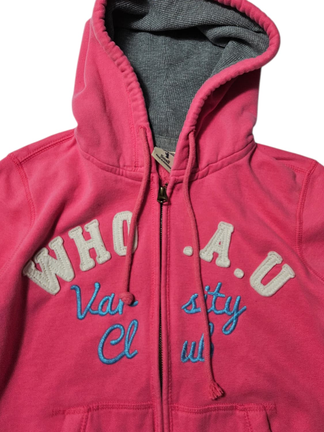 후아유 대장급 스펠아웃 로고 핑크 후드집업 S 상품이미지2
