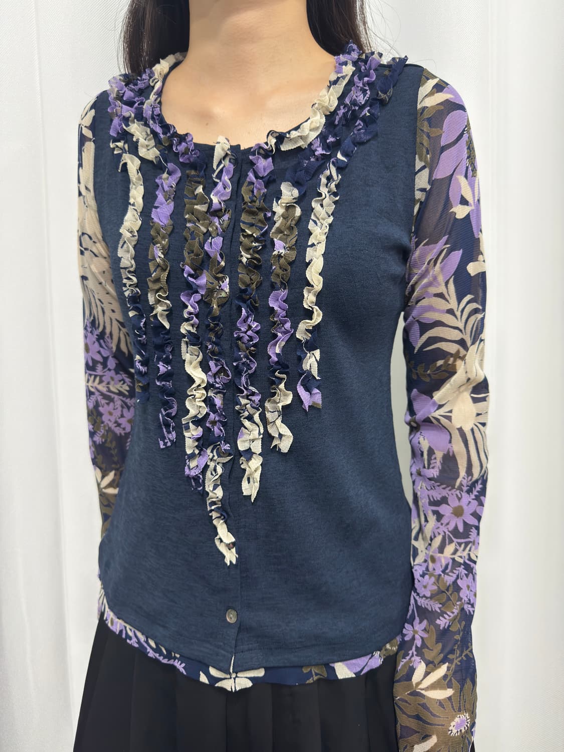 mesh design cardigan 상품이미지2