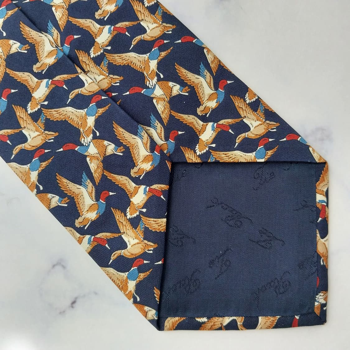 타이렉 넥타이 네이비 오리 모티브 새제품 9.7cm  K2602 상품이미지7
