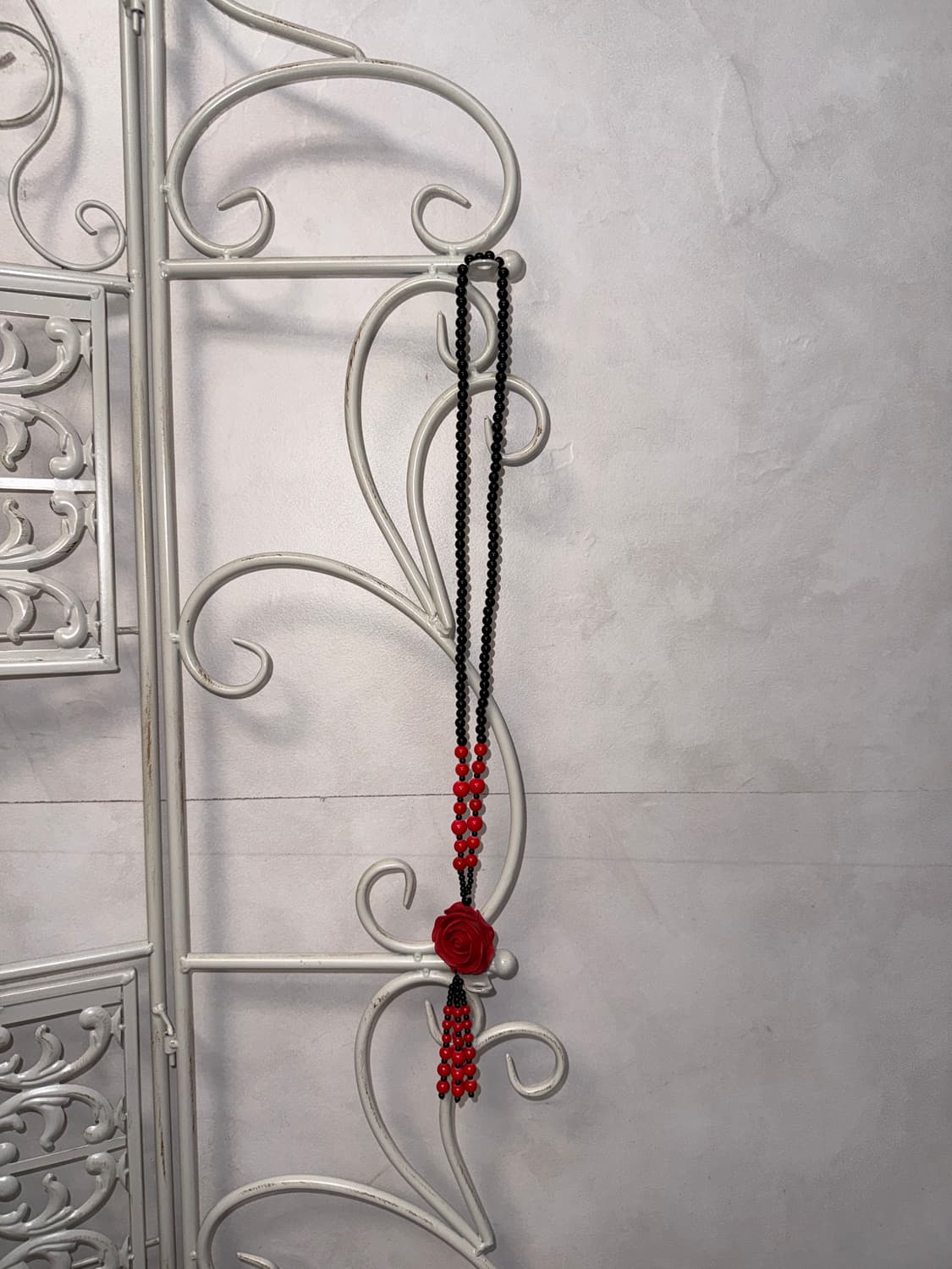 Red rose beads drop necklace  상품이미지5