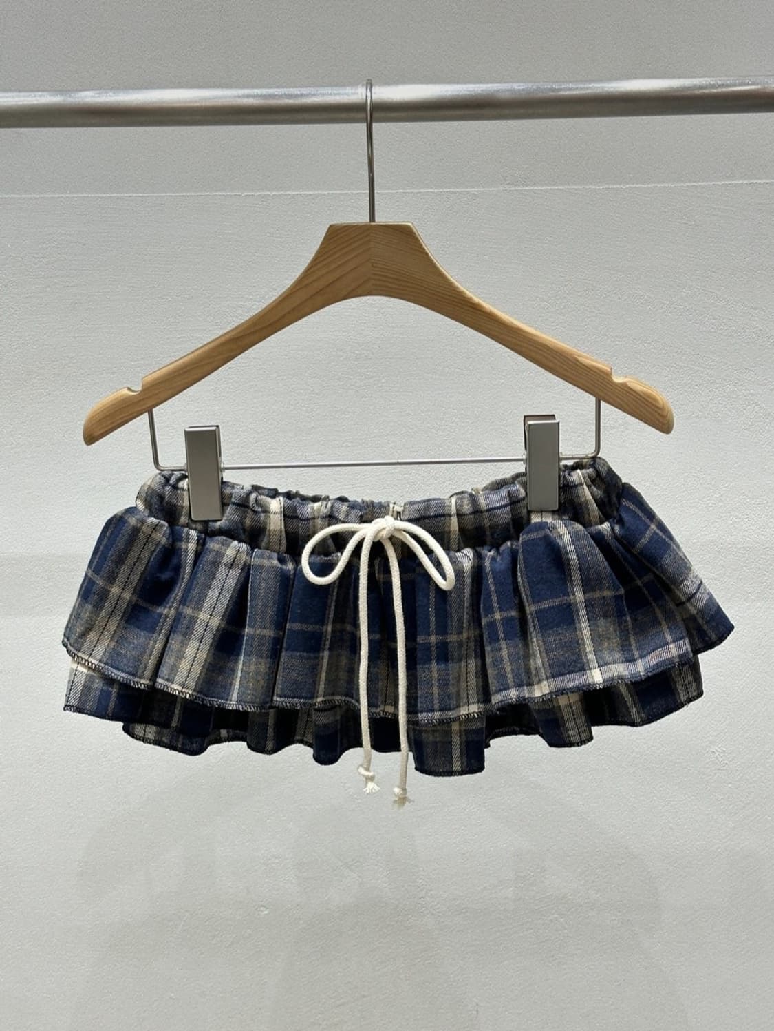 레이어드 체크 밴딩 치마 상품이미지1