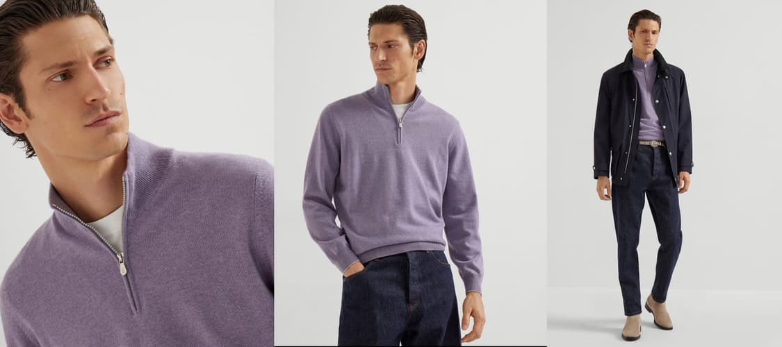 브루넬로 쿠치넬리 / 캐시미어 하프 쿼터 집업 니트 / 50 (새상품) 상품이미지5