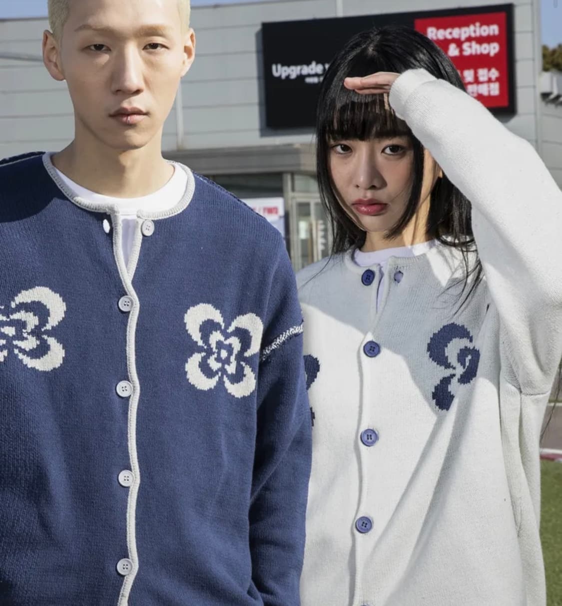 엑스톤즈 리버시블 플라워 가디건 상품이미지1