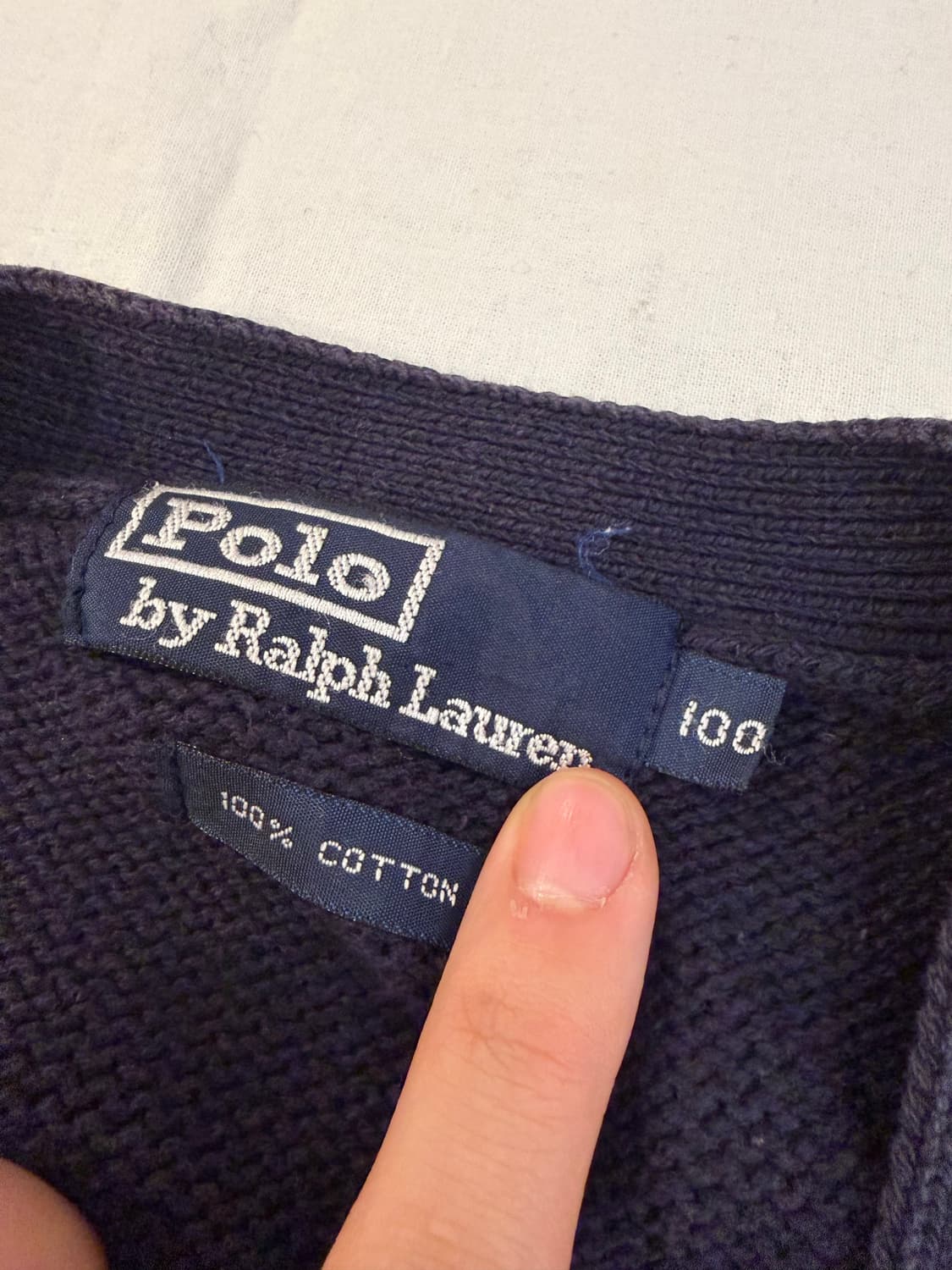 90s 폴로 랄프로렌 코튼 가디건 네이비 상품이미지5
