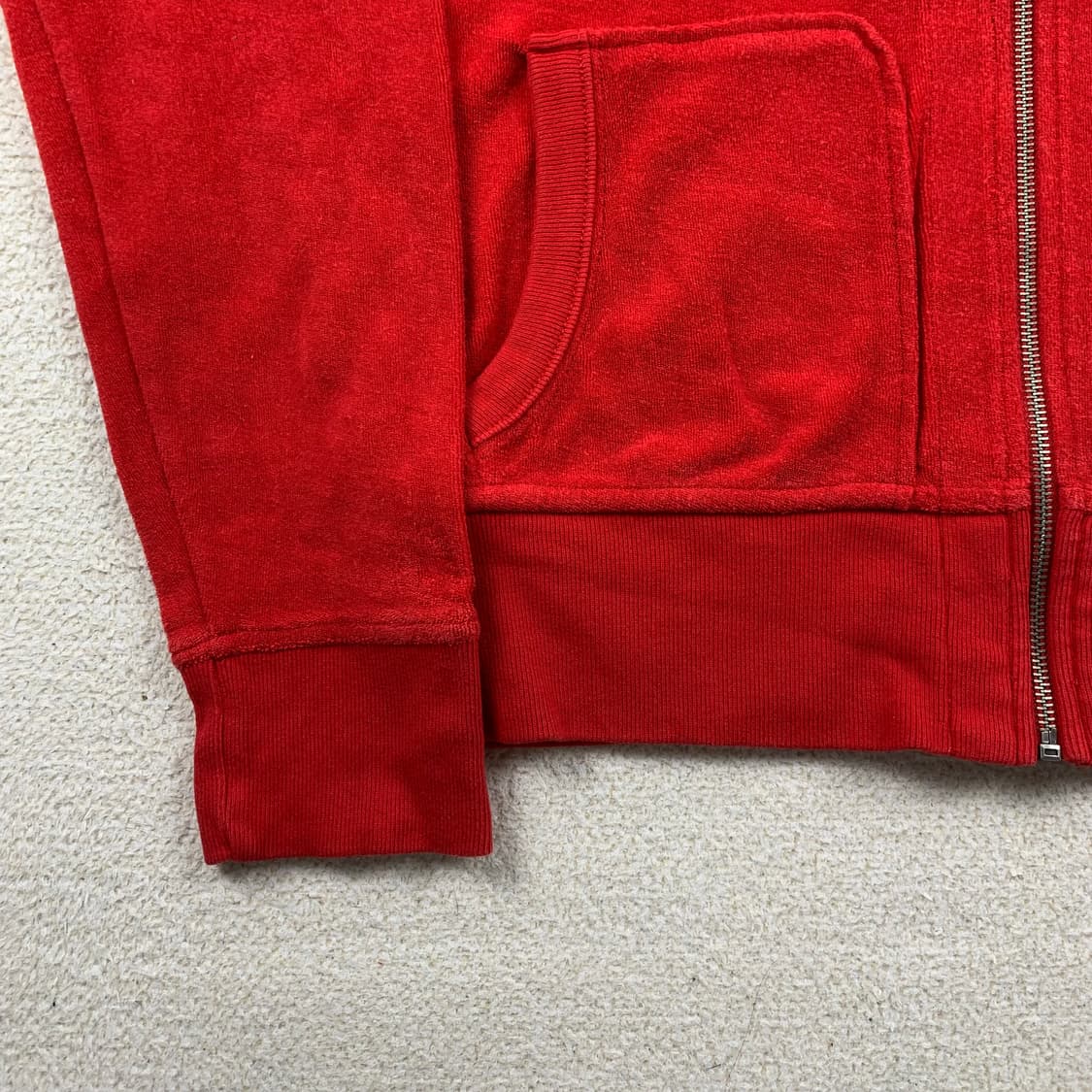 폴로 랄프로렌 포니로고 테리 코튼 후드집업 레드 상품이미지5