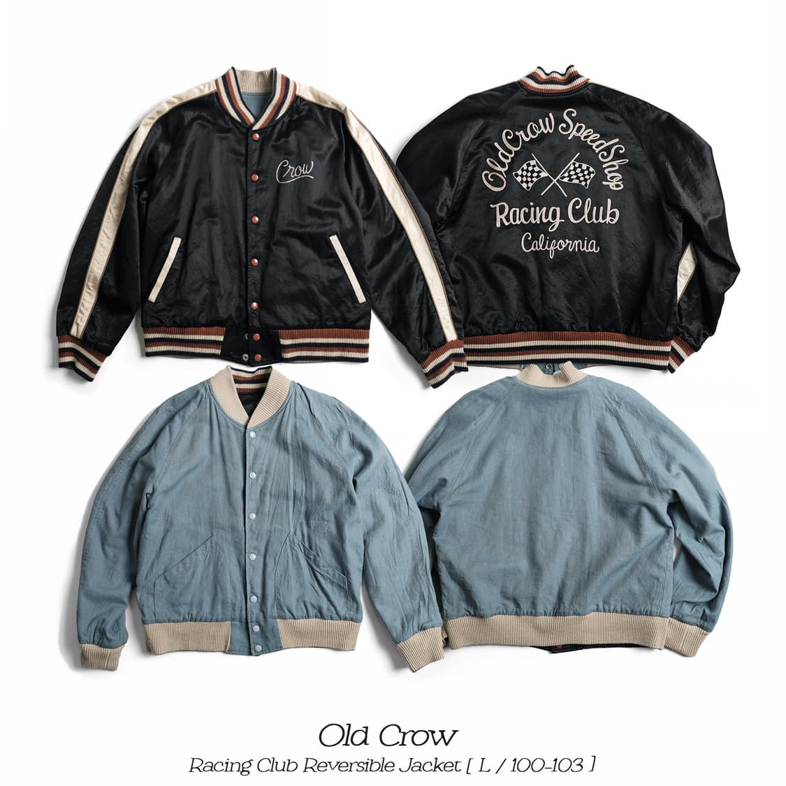 올드크로우 레이싱클럽 리버시블 자켓 L(100-103)사이즈 글래드핸드 상품이미지1