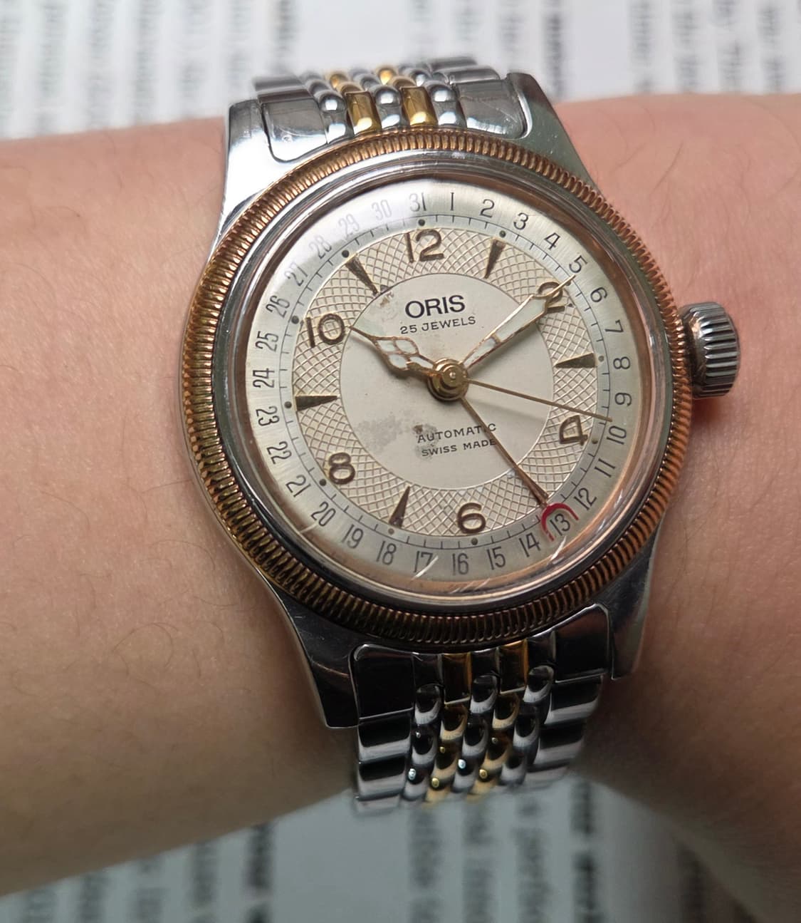 레어] 빈티지 오리스 빅크라운 포인터데이트 7463B 코인베젤 브슬 ve 상품이미지8