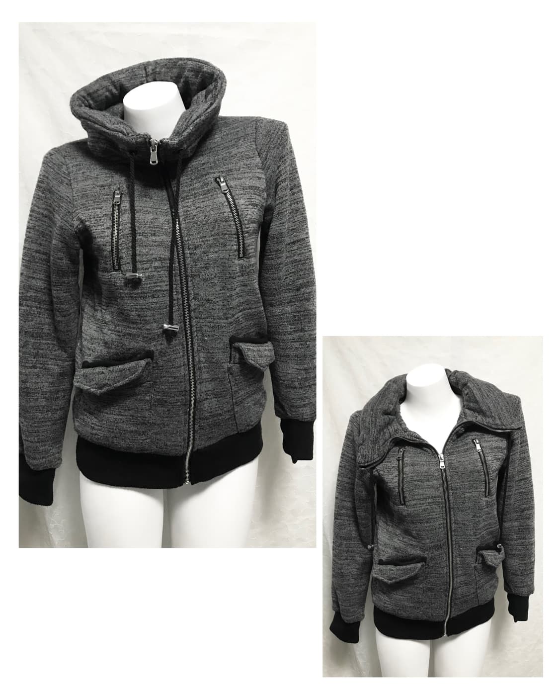 빈티지 vkei 펑크 지퍼 디테일 하이넥 점퍼 자켓 상품이미지1