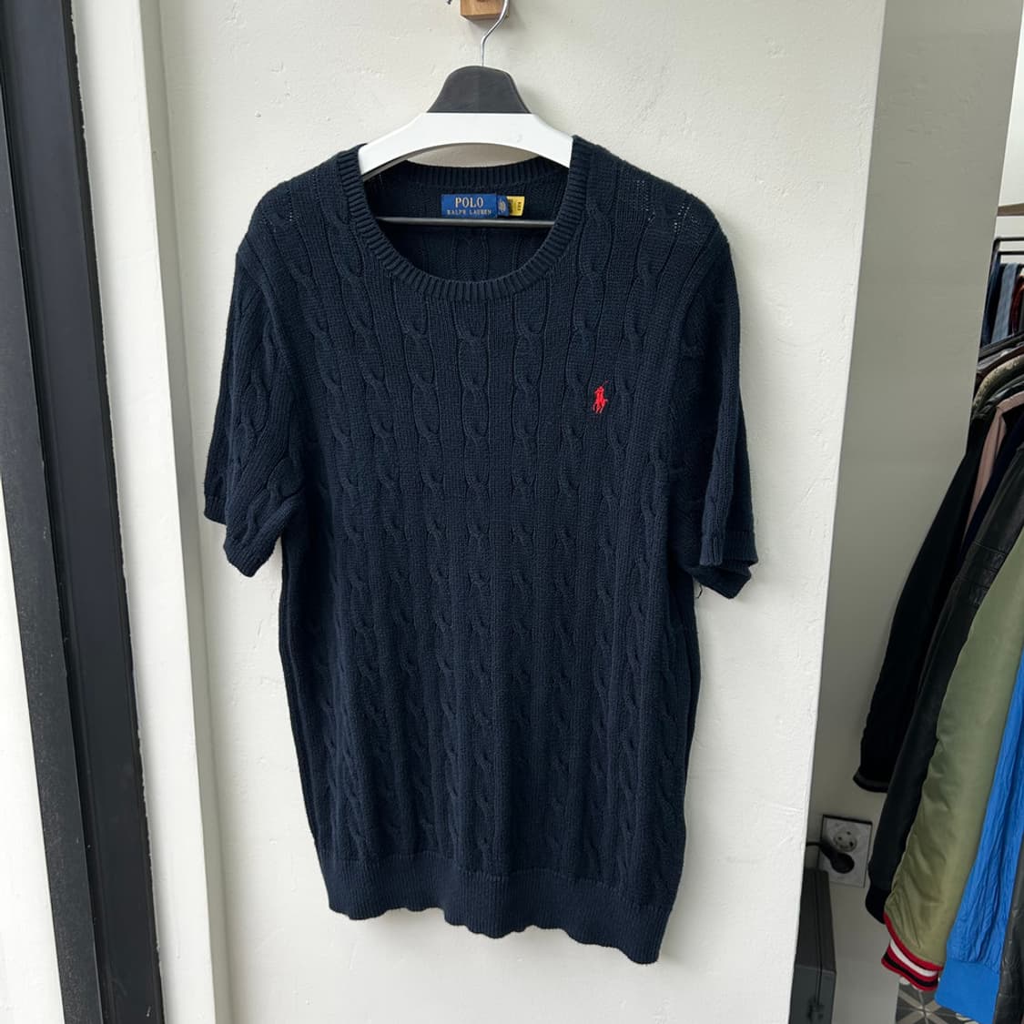 16587 - 폴로 랄프로렌 네이비 케이블 반팔 니트 상품이미지2