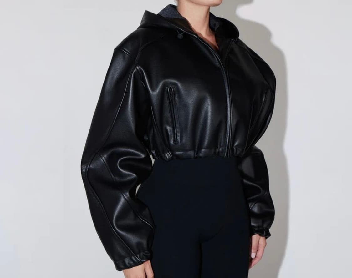 KHY faux leather hooded jacket (XS) 상품이미지2