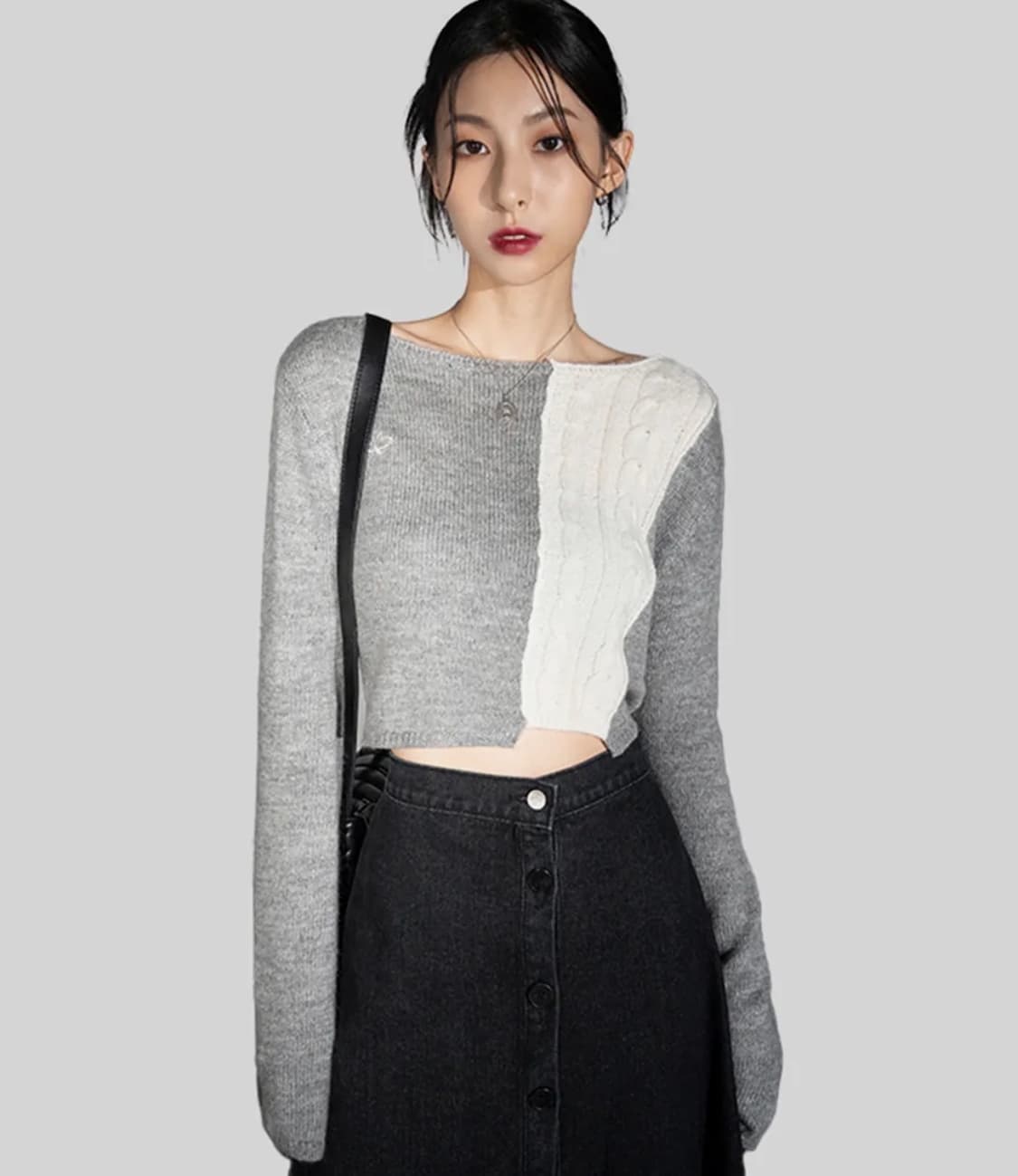 어반드레스 Half Patchwork Knitwear 상품이미지1