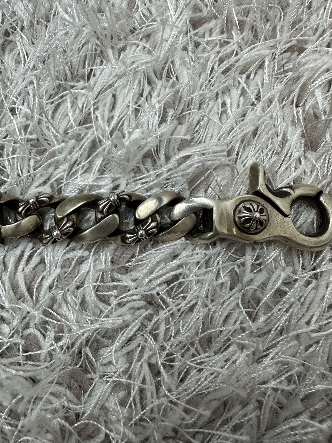 [8 Link] 정품 크롬하츠 플로랄 크로스 팬시 ID 클립 팔찌 상품이미지5