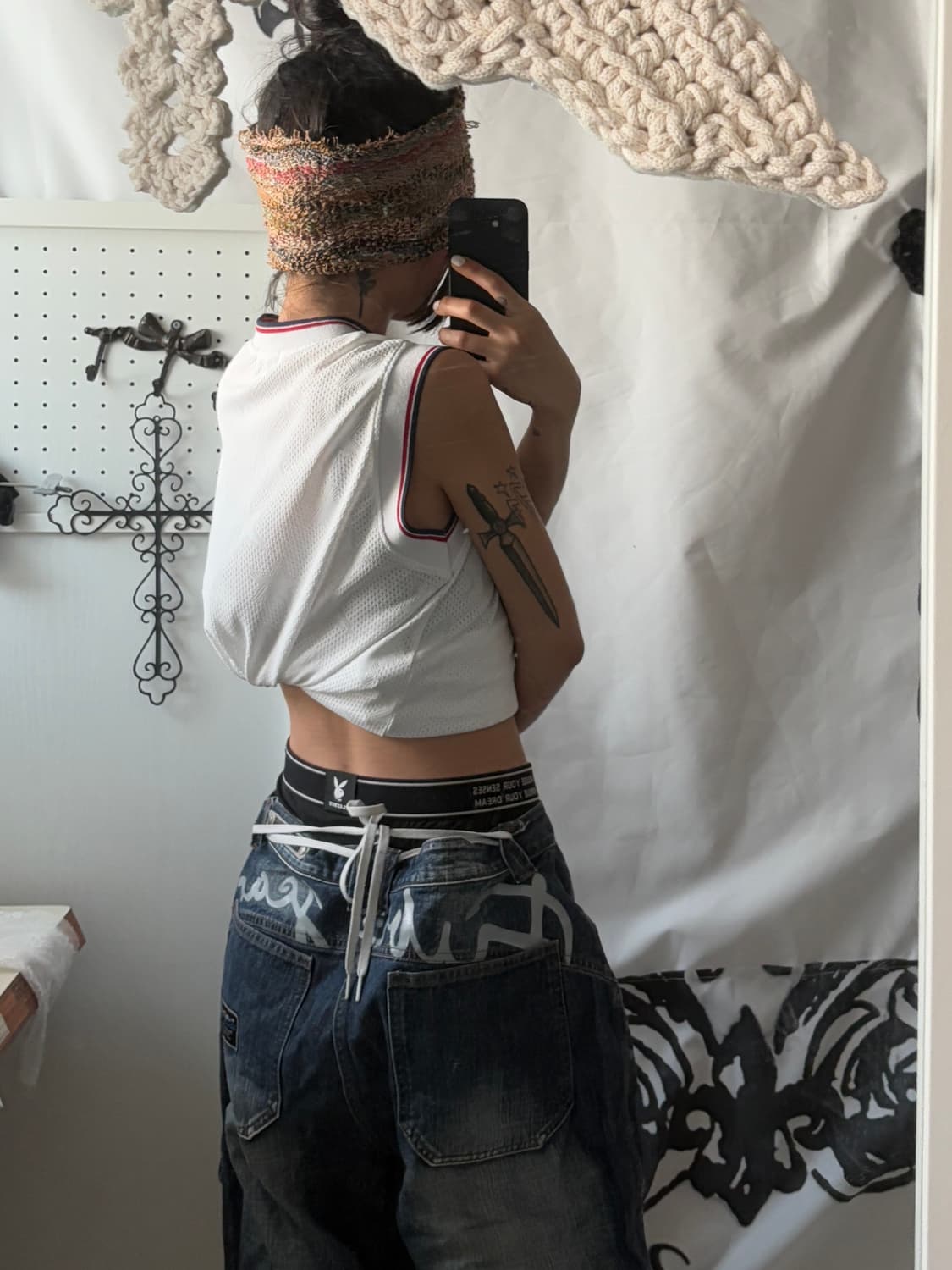 fubu back lettering cargo denim pants 상품이미지3