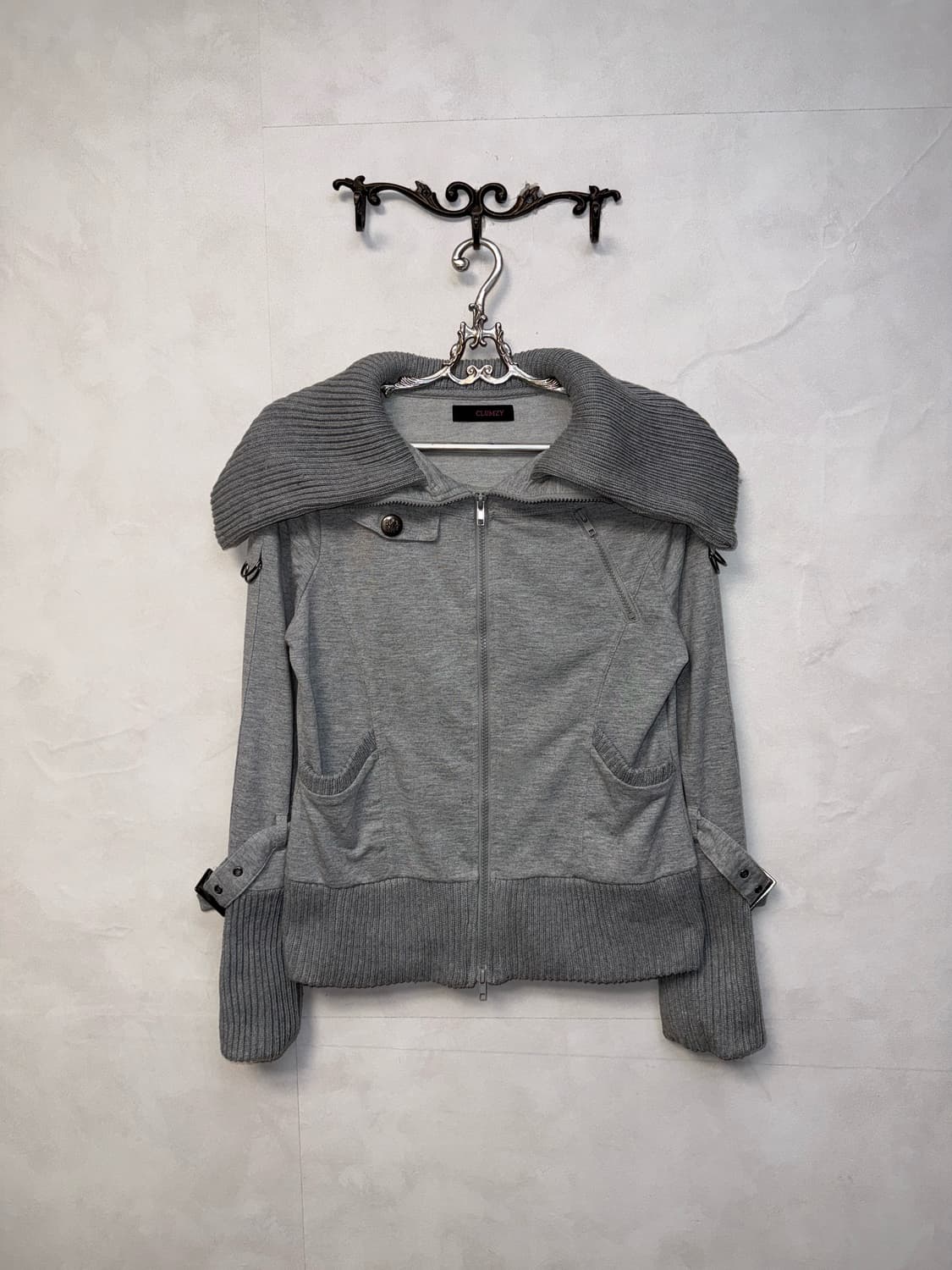 Gray buckle warmer neck two ways zipup  상품이미지3
