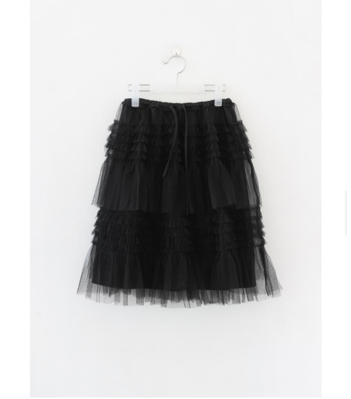 에프터먼데이 샤스커트 캉캉 프릴 쉬폰 미디스커트 치마 검정 상품이미지2