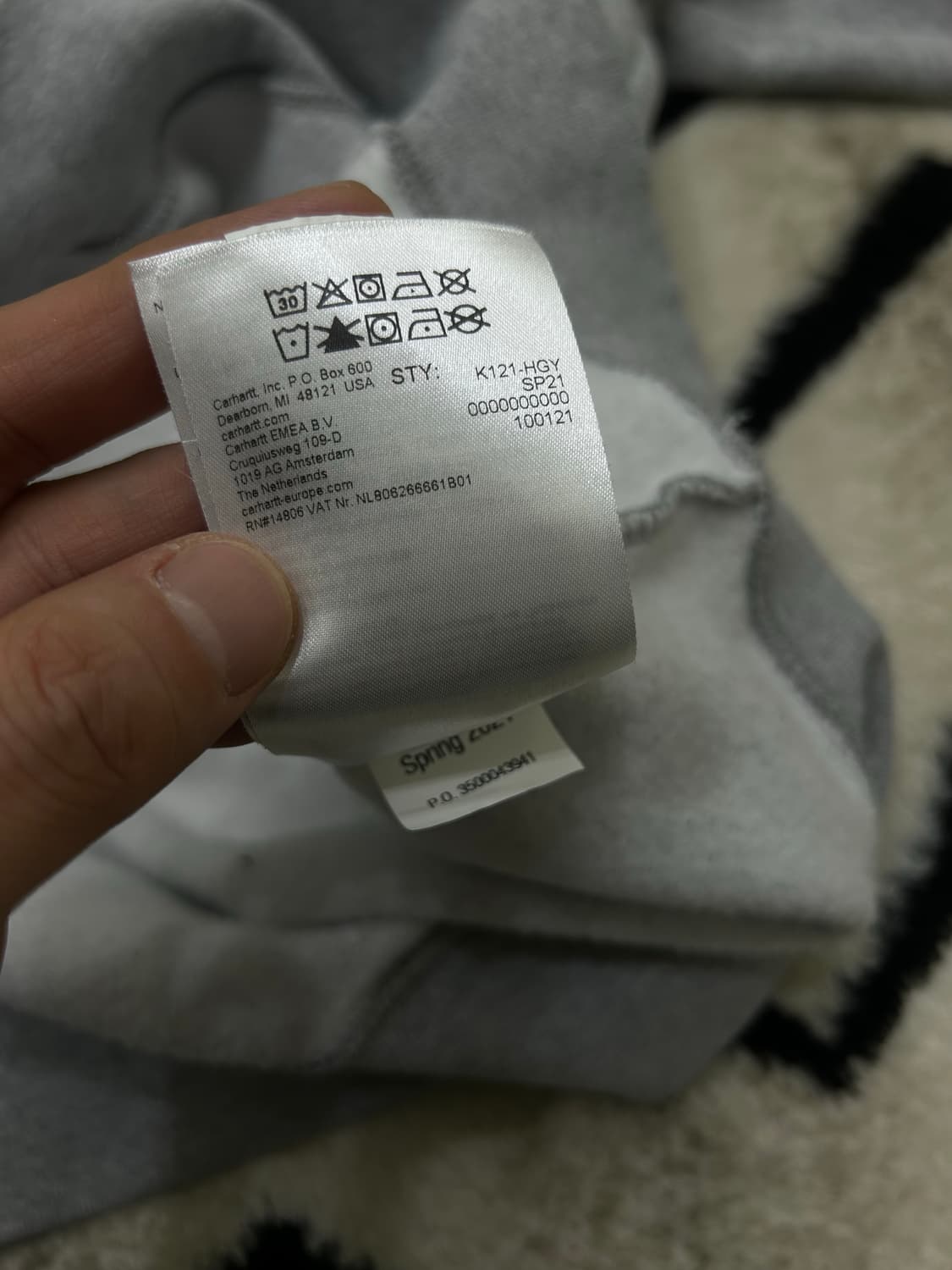 [XL]칼하트 미드웨이트 루즈핏 후드/그레이/기모 상품이미지8