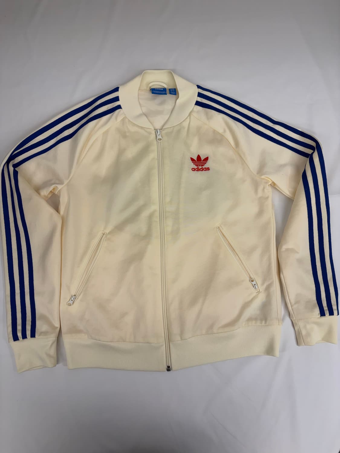 [L] 아디다스 파이어버드 아이보리색 나비자수 트랙탑 져지 상품이미지1