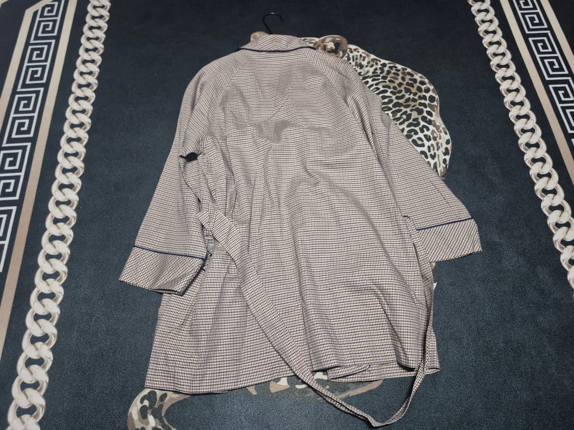 아쿠아스큐텀 트렌치 체크 코트 M 정품 상품이미지3