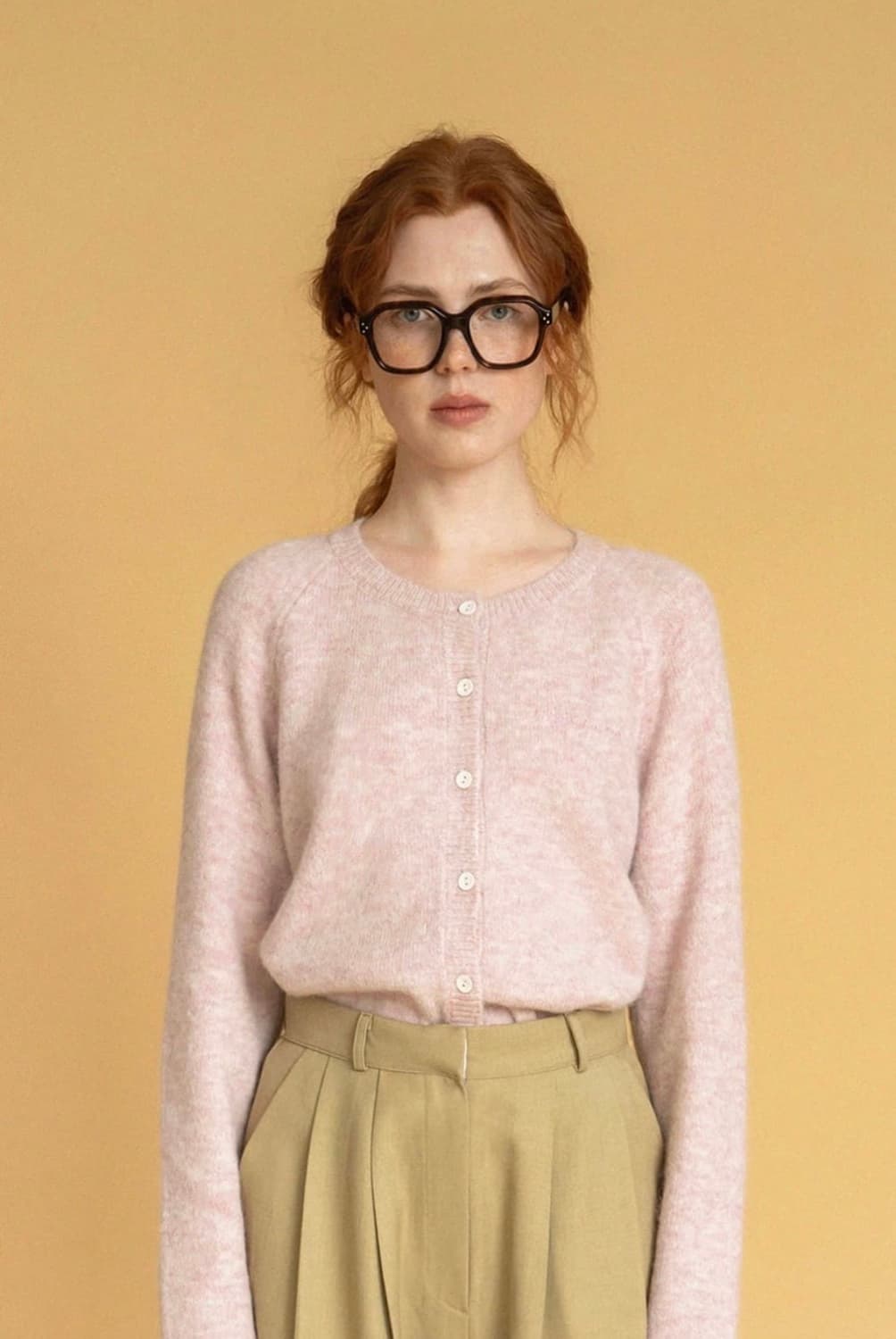 [위드아웃썸머] essential logo cardigan_pink 상품이미지1