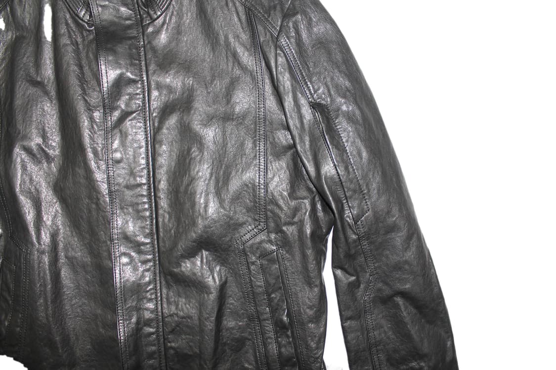 2000s JAPAN 하이넥 램스킨 레더 자켓 상품이미지2
