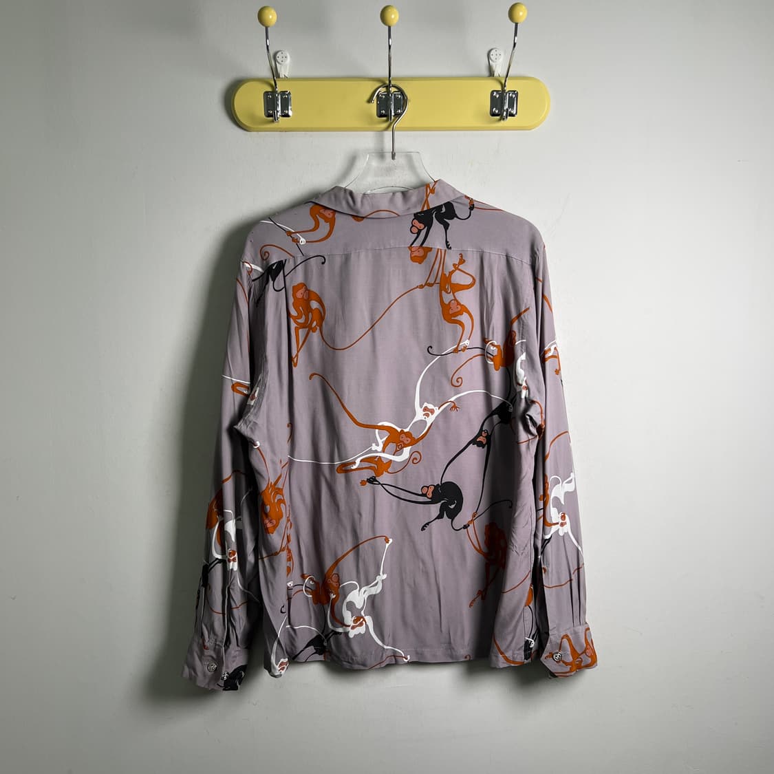 dry bones 드라이 본즈 몽키 패턴 오픈 칼라 셔츠 M 상품이미지3