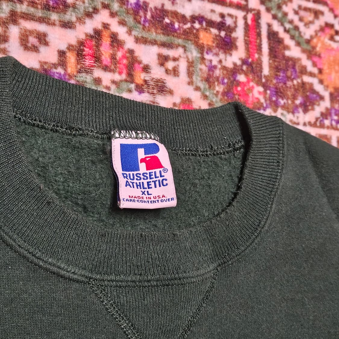 90s 러셀 무지 스웻 USA 딥그린 (XL) 상품이미지3