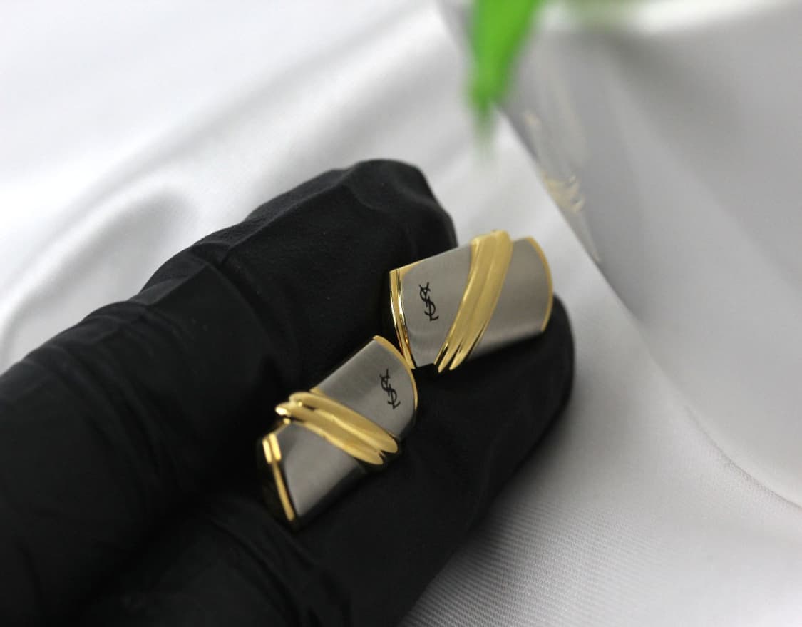 입생로랑 A등급 5.1cm 남자 명품 넥타이핀 커프스 세트 상품이미지8