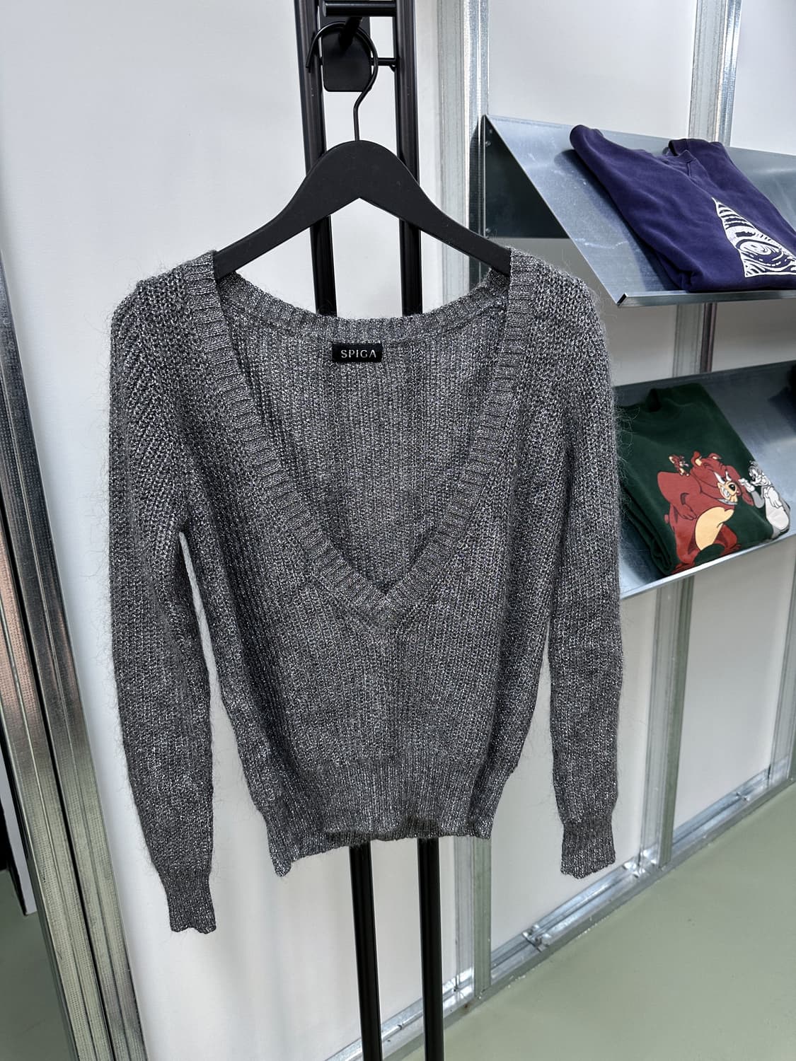 silver glitter deep v knit 상품이미지1