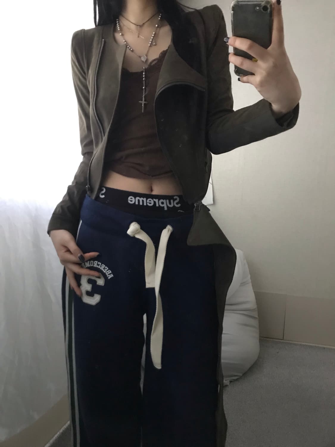 빈티지 브라운 스웨이드 투웨이 자켓 상품이미지5