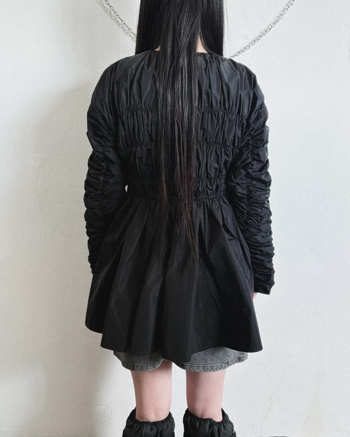 enfold 엔폴드 나일론 플리츠 플레어핏 자켓 상품이미지3