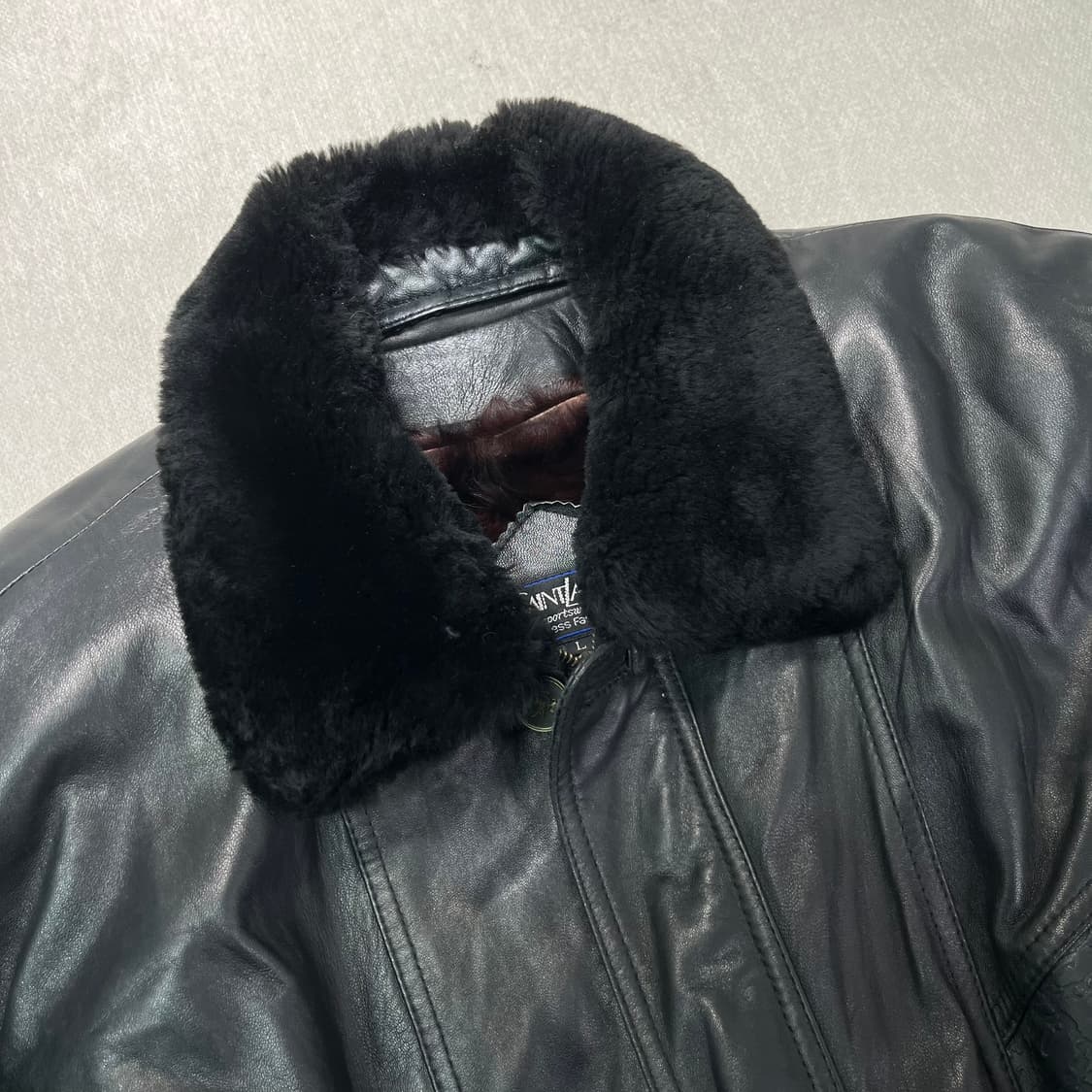 100 입생로랑 투웨이 퍼카라 램스킨 가죽 자켓 상품이미지3