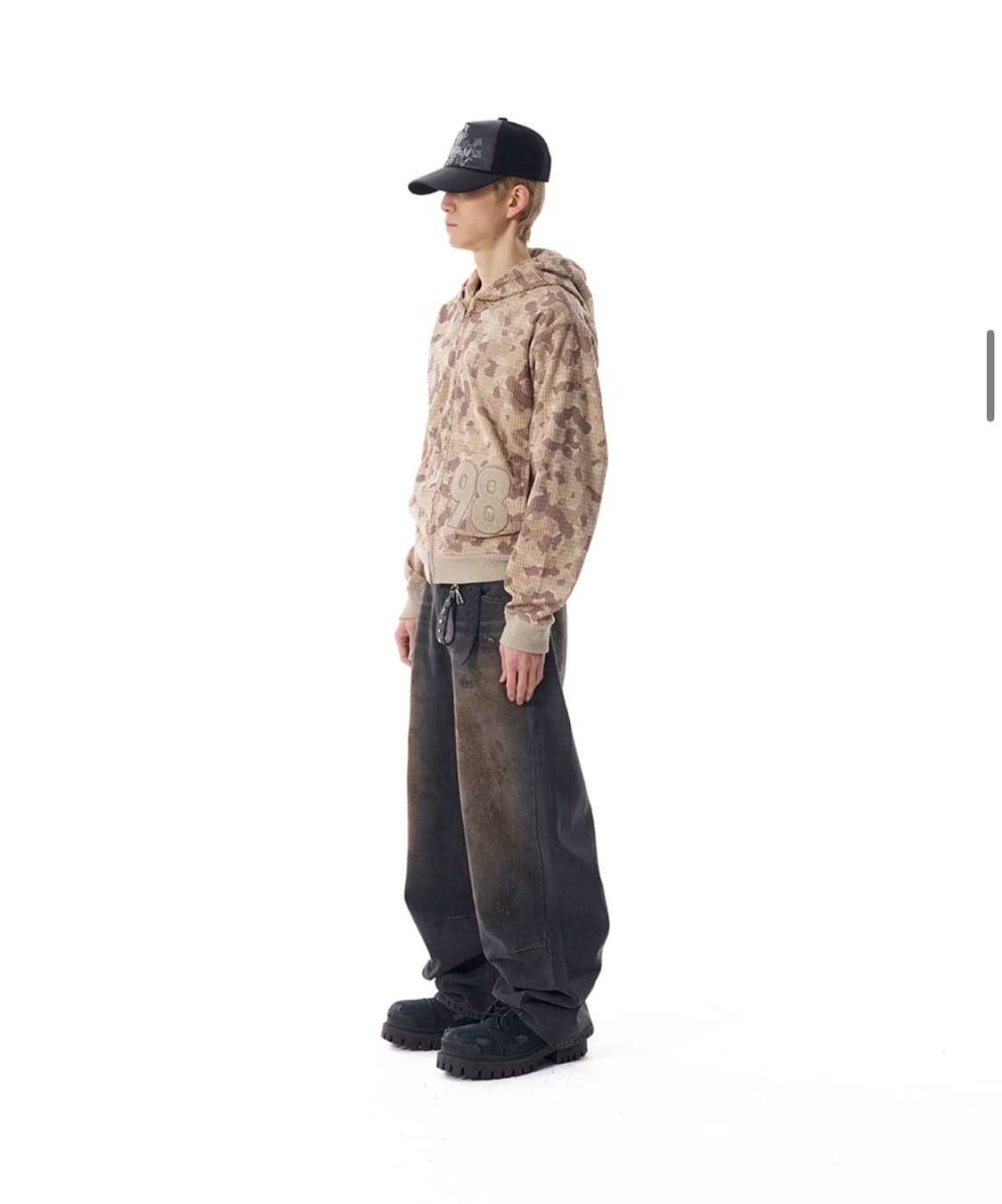 아캄 Dirty Washed Denim Pants (Black) 상품이미지3